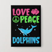 Liebe Peace Delphine Niedliche Meerestiere Dolphin Button (Vorderseite)