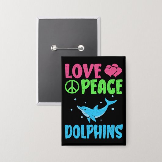 Liebe Peace Delphine Niedliche Meerestiere Dolphin Button (Vorderseite/Rückseite)