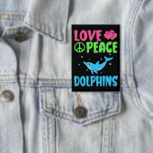 Liebe Peace Delphine Niedliche Meerestiere Dolphin Button (Insitu)