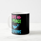 Liebe Peace Delphine Niedliche Meerestiere Dolphin Kaffeetasse (Vorderseite Links)