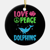 Liebe Peace Delphine Niedliche Meerestiere Dolphin Keramik Ornament (Vorne)