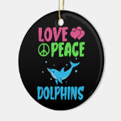 Liebe Peace Delphine Niedliche Meerestiere Dolphin Keramik Ornament (Links)