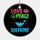 Liebe Peace Delphine Niedliche Meerestiere Dolphin Keramik Ornament (Hinten)