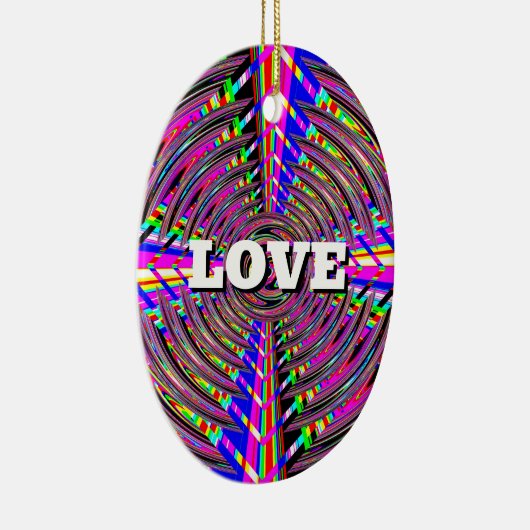 LIEBE PEACE (die Wörter ändern) Keramik Ornament (Rechts)