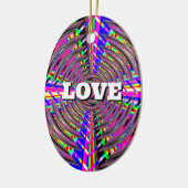 LIEBE PEACE (die Wörter ändern) Keramik Ornament (Links)