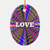 LIEBE PEACE (die Wörter ändern) Keramik Ornament (Vorne)