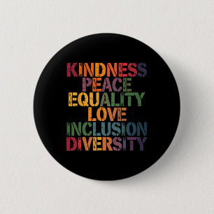 Liebe Peace Diversity Inklusion Equality Black His Button