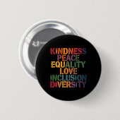 Liebe Peace Diversity Inklusion Equality Black His Button (Vorne & Hinten)