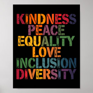 Liebe Peace Diversity Inklusion Equality Black His Poster