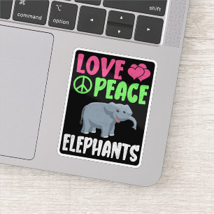 Liebe Peace Elephants Niedlich Zoo Tiere Elefanten Aufkleber