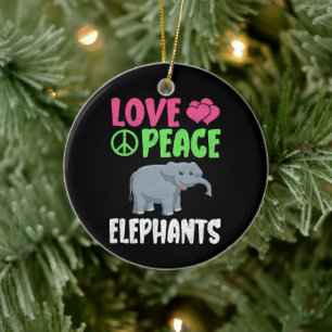 Liebe Peace Elephants Niedlich Zoo Tiere Elefanten Keramik Ornament
