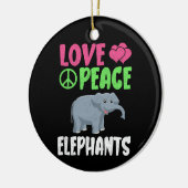 Liebe Peace Elephants Niedlich Zoo Tiere Elefanten Keramik Ornament (Links)