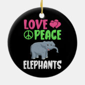 Liebe Peace Elephants Niedlich Zoo Tiere Elefanten Keramik Ornament (Hinten)