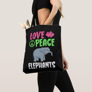 Liebe Peace Elephants Niedlich Zoo Tiere Elefanten Tasche