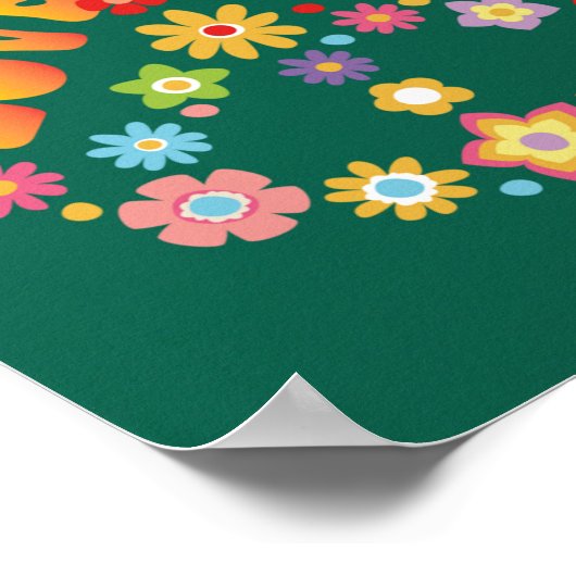 LIEBE PEACE FREEDOM 60er 70er Gefärbte Krawatte Vi Poster (Ecke)