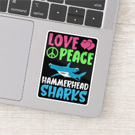 Liebe Peace Hammerhead Haie Niedliche Meerestiere  Aufkleber