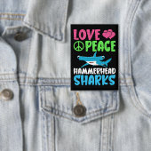 Liebe Peace Hammerhead Haie Niedliche Meerestiere Button (Insitu)
