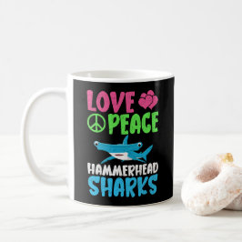 Liebe Peace Hammerhead Haie Niedliche Meerestiere  Kaffeetasse