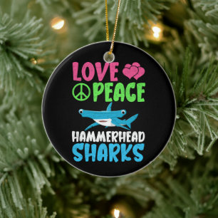 Liebe Peace Hammerhead Haie Niedliche Meerestiere  Keramik Ornament