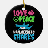 Liebe Peace Hammerhead Haie Niedliche Meerestiere Keramik Ornament (Vorne)