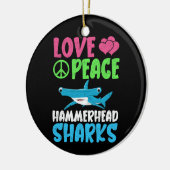 Liebe Peace Hammerhead Haie Niedliche Meerestiere  Keramik Ornament (Links)