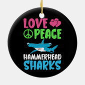 Liebe Peace Hammerhead Haie Niedliche Meerestiere Keramik Ornament (Hinten)