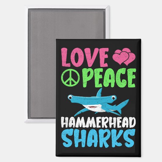 Liebe Peace Hammerhead Haie Niedliche Meerestiere Magnet (Vorderseite/Rückseite)