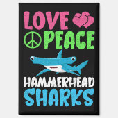Liebe Peace Hammerhead Haie Niedliche Meerestiere Magnet (Vorderseite)
