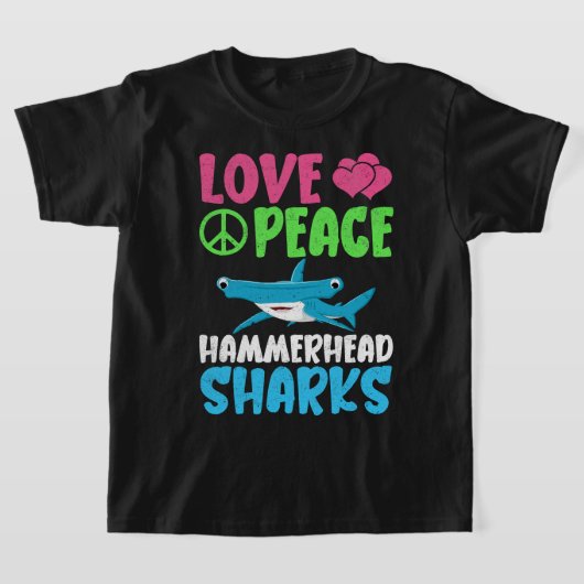 Liebe Peace Hammerhead Haie Niedliche Meerestiere T-Shirt (Ablage )
