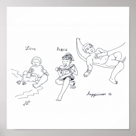 LIEBE PEACE HAPPINING POSTER (Vorne)