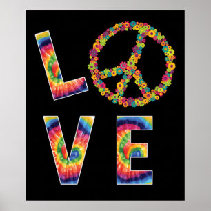 LIEBE Peace HIPPIE Kostüme Krawatte Die 60er 70er Poster
