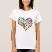 LIEBE PEACE HOPE Chic Stylish Word Cloud T-Shirt (Vorderseite)