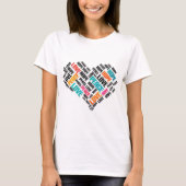 LIEBE PEACE HOPE Chic Stylish Word Cloud T-Shirt (Vorderseite)