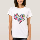 LIEBE PEACE HOPE Chic Stylish Word Cloud T-Shirt (Vorderseite)