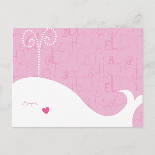 Liebe Peace Hope Whale Postcard Postkarte (Vorderseite)