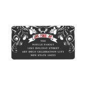 Liebe Peace Joy Art Nouveau Floral Holiday Address Adressaufkleber (Vorne)