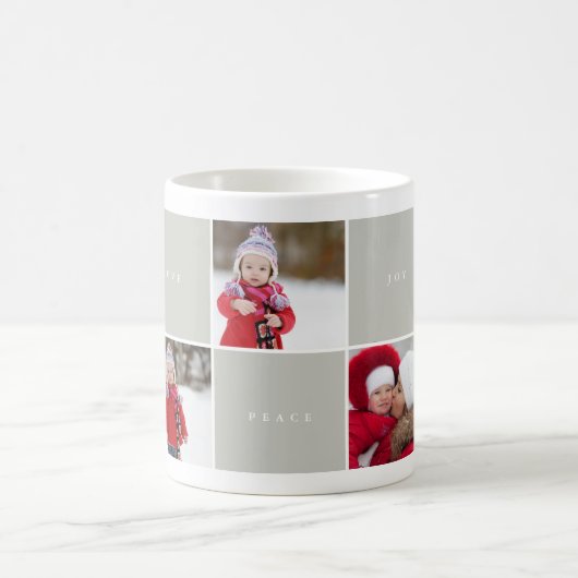 Liebe Peace Joy Blocks Foto Collage Tasse (Mittel)