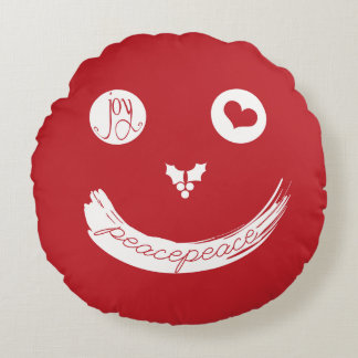 Liebe Peace Joy Funny Smiley Weihnachten Weihnacht Rundes Kissen