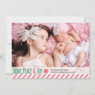 Liebe Peace Joy Holiday Foto Gruß Feiertagskarte