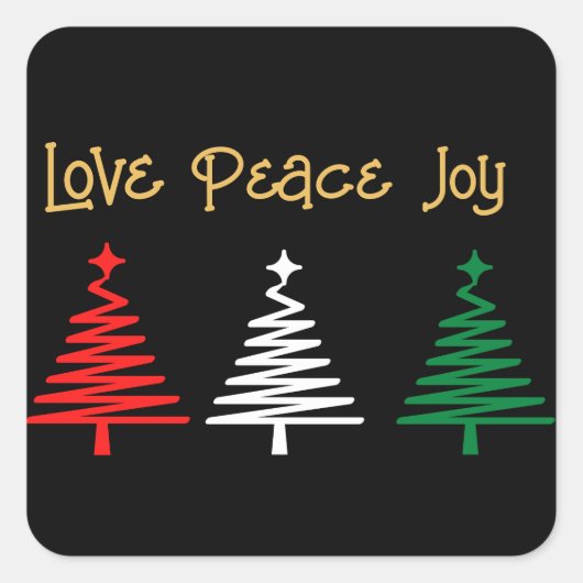 LIEBE PEACE JOY HOLIDAY STICKERS (Vorderseite)
