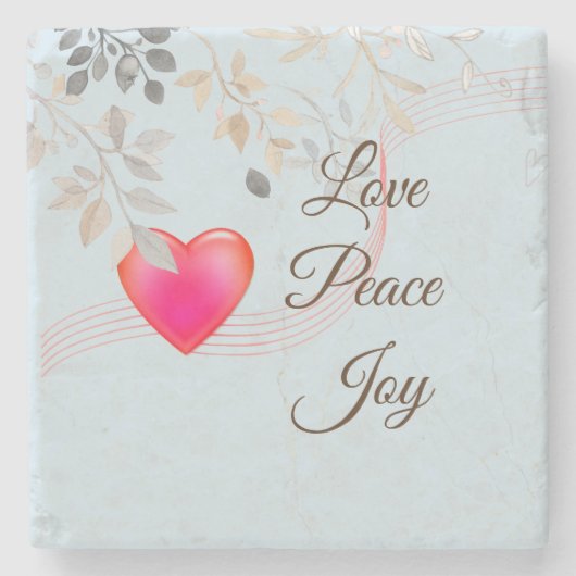 Liebe Peace Joy II Steinuntersetzer (Vorderseite)