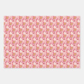 Liebe Peace Joy Pink Poinsettia Weihnachten Geschenkpapier Set (Vorderseite)