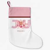 Liebe Peace Joy Pink Poinsettia Weihnachten Kleiner Weihnachtsstrumpf (Vorderseite)