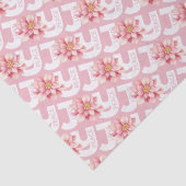 Liebe Peace Joy Pink Poinsettia Weihnachtsmuster Seidenpapier (Detail)