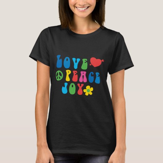 Liebe Peace Joy Retro Basic Women's T - Shirt (Vorderseite)