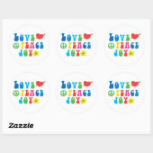 Liebe Peace Joy Round Stickers, glänzend Runder Aufkleber (Blatt)