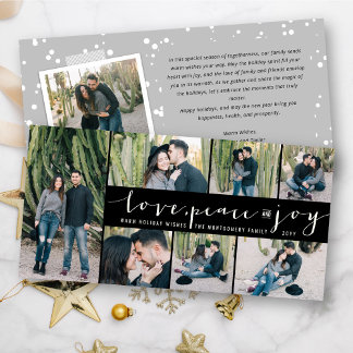 Liebe Peace Joy Simple Trendy Script Modern 7 Foto Feiertagskarte