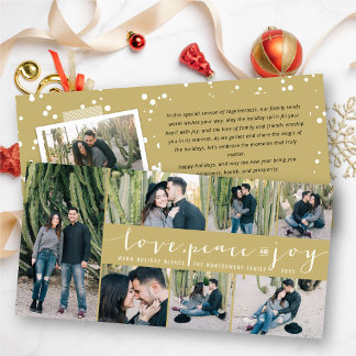 Liebe Peace Joy Simple Trendy Script Modern 7 Foto Feiertagskarte