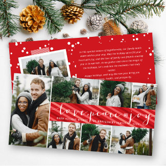 Liebe Peace Joy Simple Trendy Script Modern 7 Foto Feiertagskarte