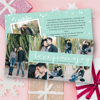 Liebe Peace Joy Simple Trendy Script Modern 7 Foto Feiertagskarte